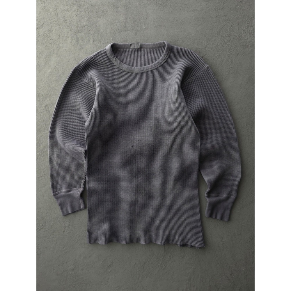 Vintage 1970s Sears The Men's Store Grey Cotton Thermal Waffle Knit T-shirt XL